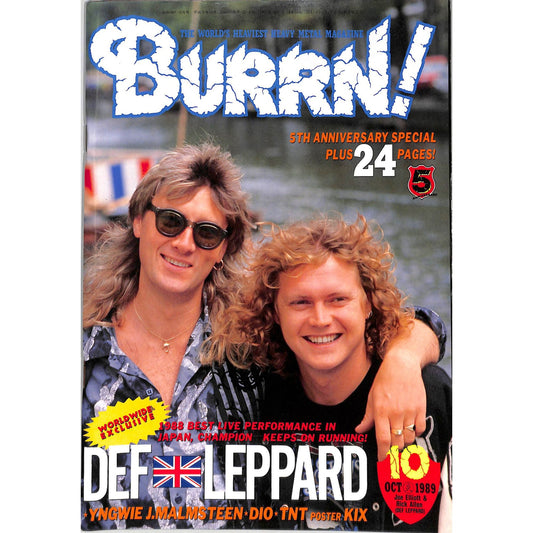 Burrn! Magazine Issue #10 October 1989 Def Leppard Cover Heavy Metal Japan