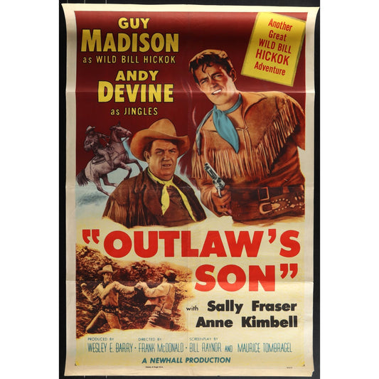 Outlaw's Son (1954) Original Movie Poster 27x41