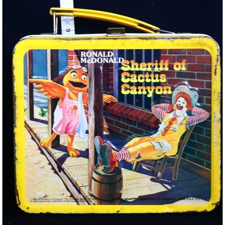 Vintage metal McDonalds Sheriff of Cactus Canyon lunchbox w/ thermos