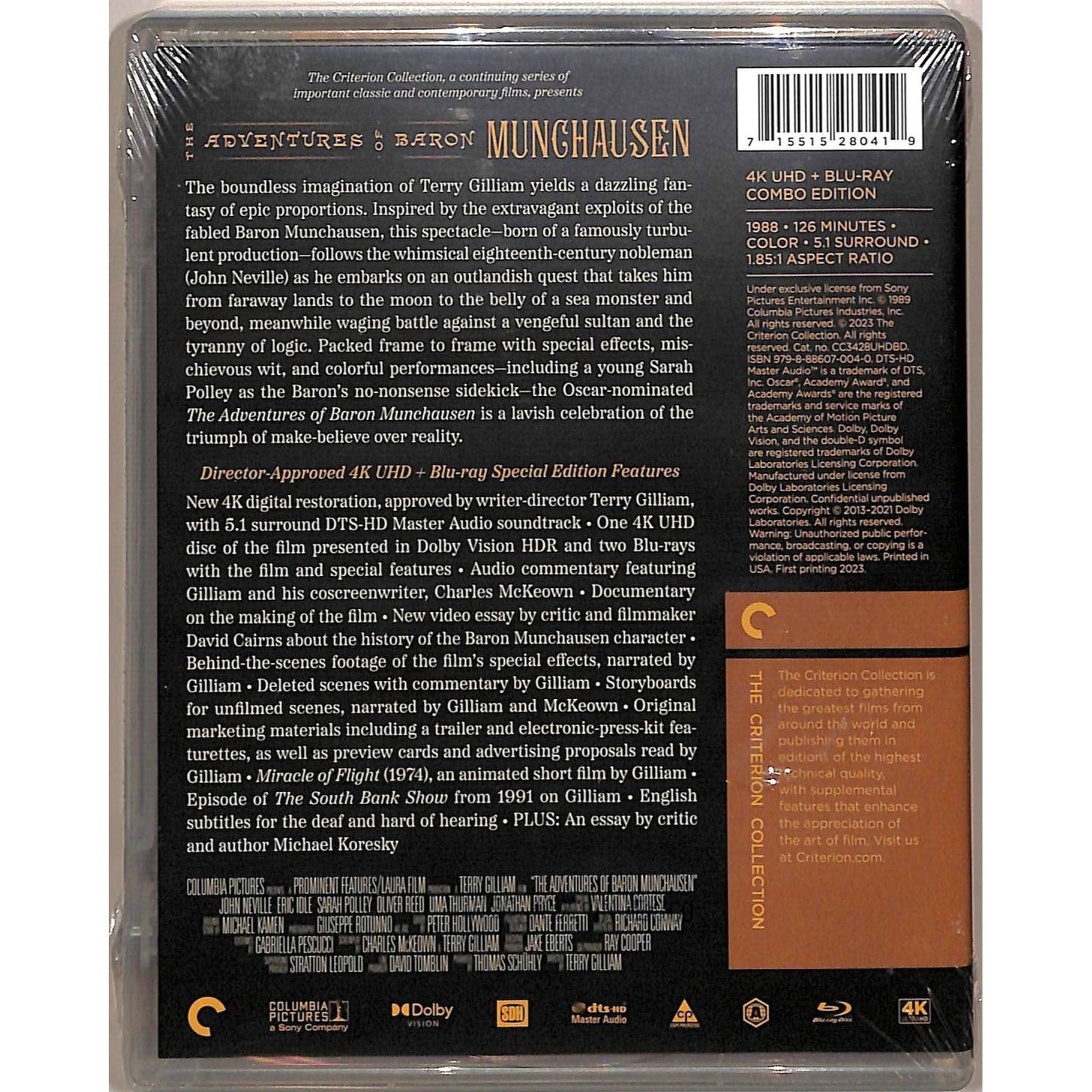 Baron Munchausen (1988) Sealed Criterion Collection Blu-Ray
