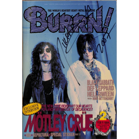Burrn! Magazine Issue #2 February 1994 Nikki Sixx AUTOGRAPHED COVER Metal Japan