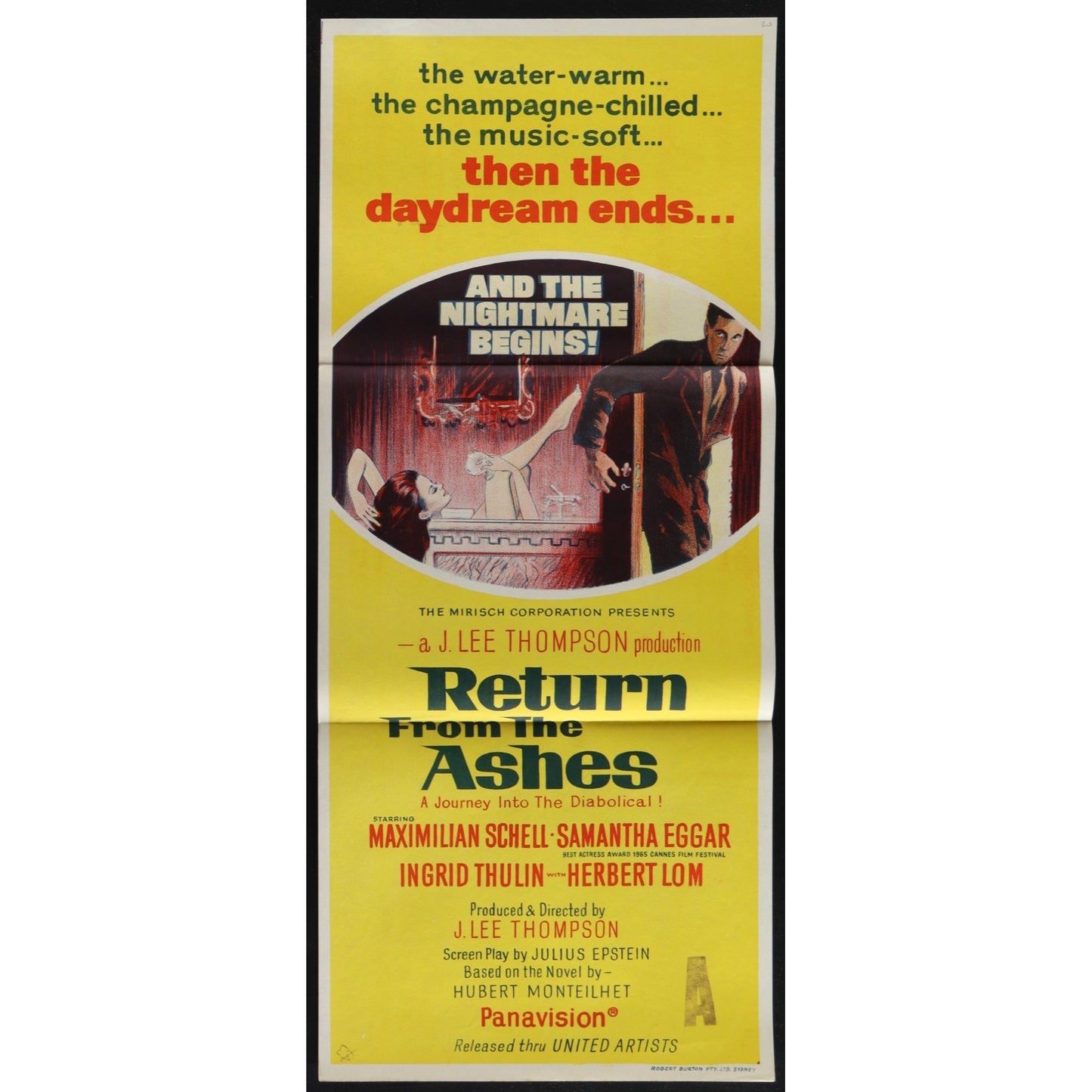 Return from the Ashes (1965) Original Australian Daybill Movie Poster 13x30