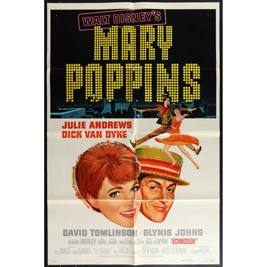 Marry Poppins (1964) Original Movie Poster Folded 27x41