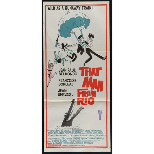 That Man from Rio (1964) Original Australian Movie Poster Folded 13x30