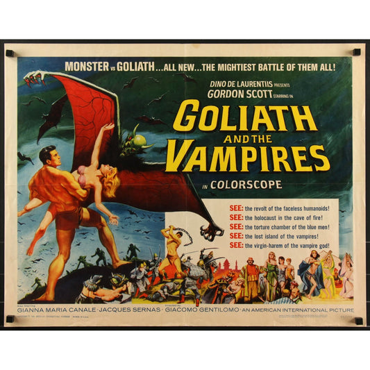 Goliath & the Vampires (1964) Original Movie Poster 22x28