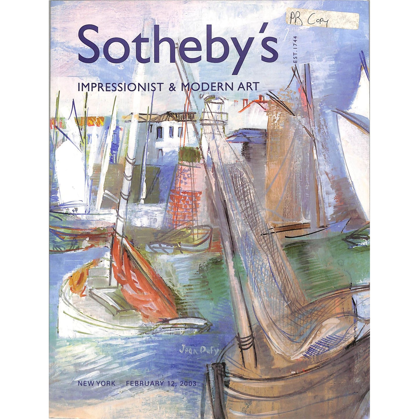 Sotheby's Impressionist & Modern Art Auction Catalog February 12, 2003