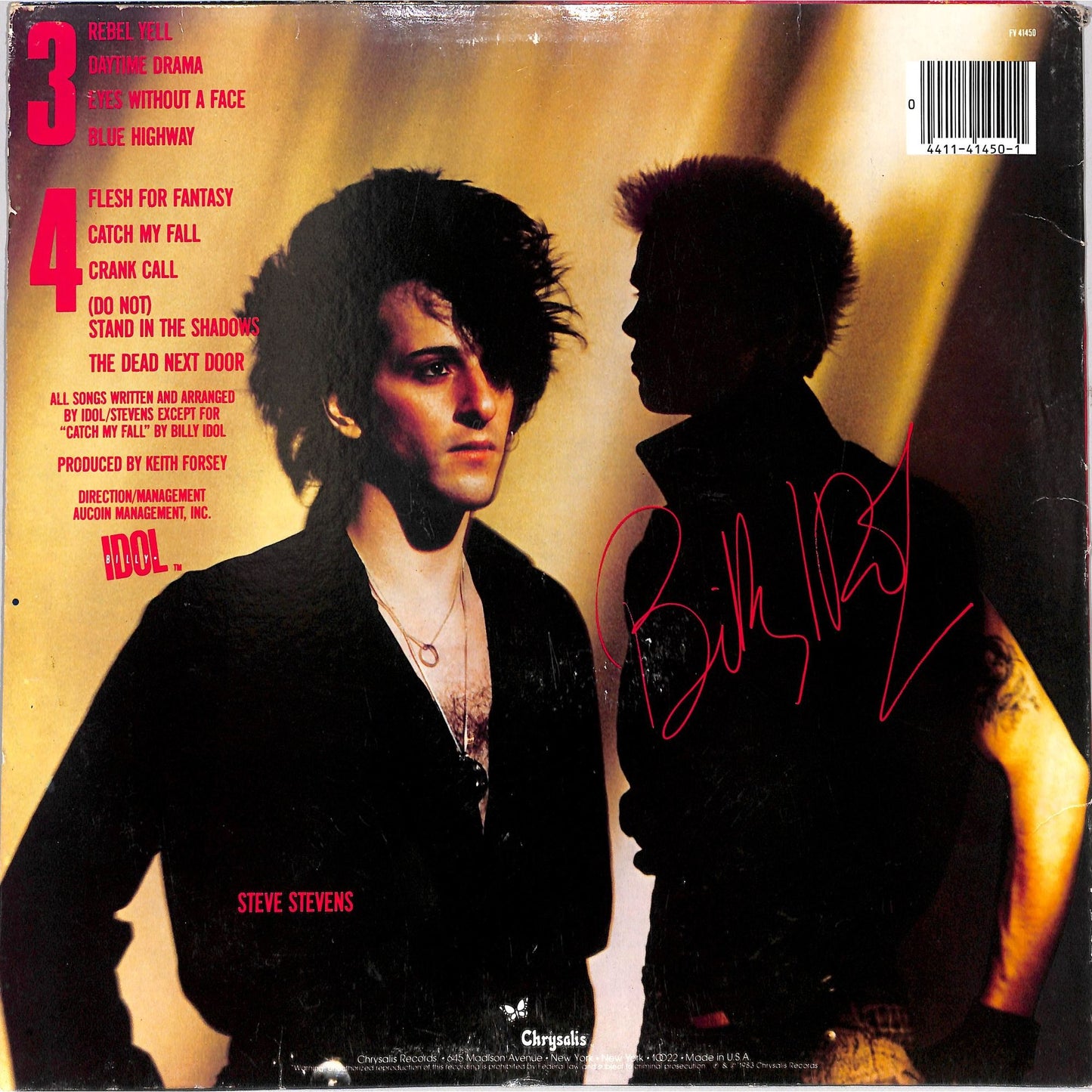Billy Idol - Rebel Yell Vinyl Record FV 41450