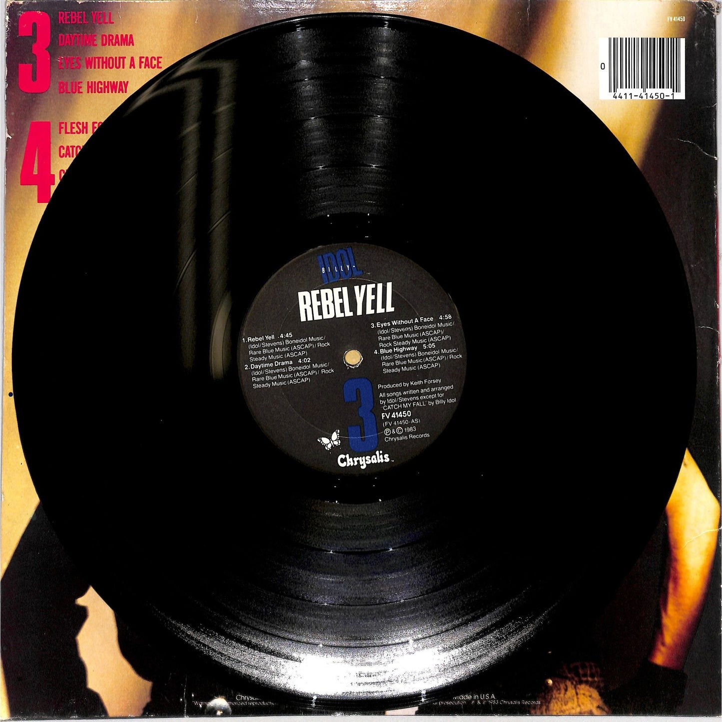 Billy Idol - Rebel Yell Vinyl Record FV 41450