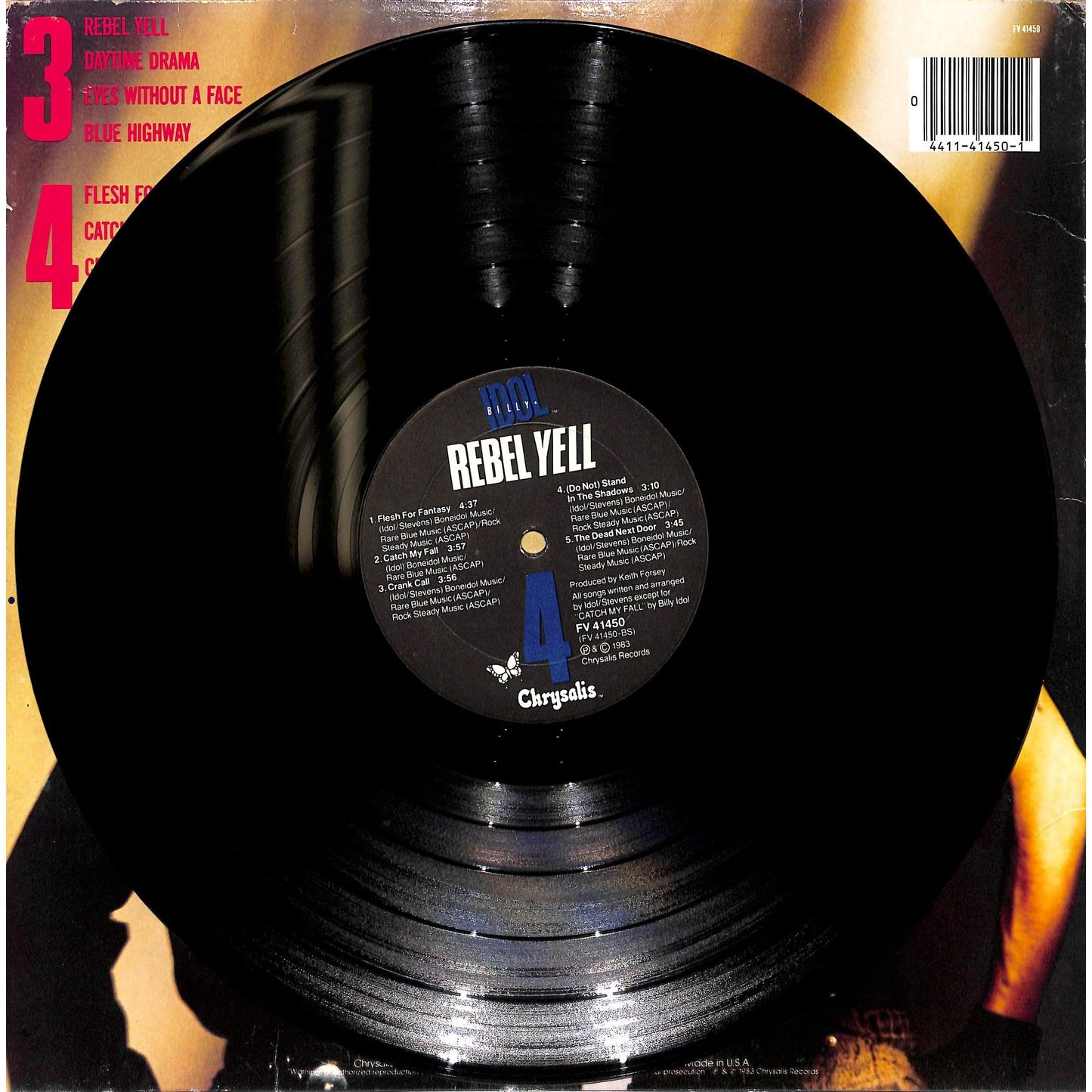 Billy Idol - Rebel Yell Vinyl Record FV 41450