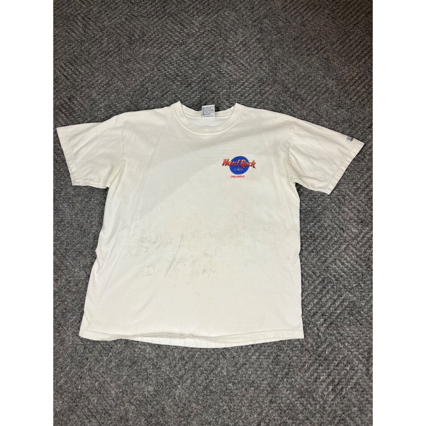 Vintage 90's Hard Rock Cafe T Shirt Adult Large White Orlando Mens