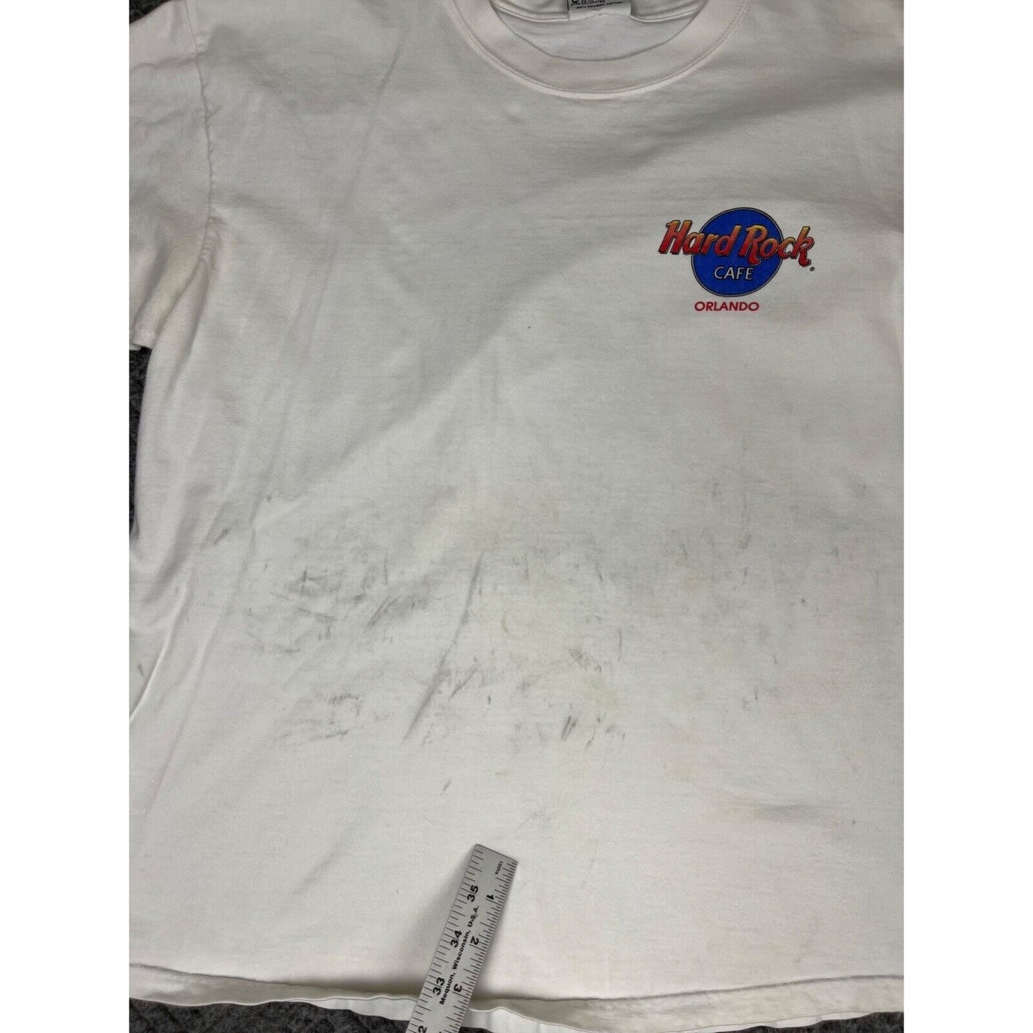 Vintage 90's Hard Rock Cafe T Shirt Adult Large White Orlando Mens