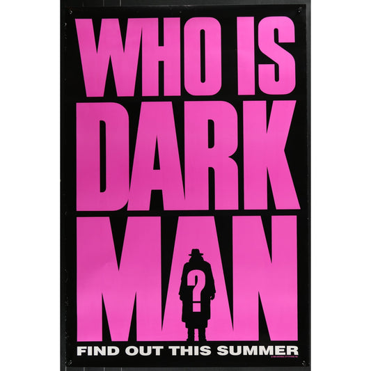 Who Is Dark Man? (1990) Original DS Movie Poster Pink Rolled 27x40