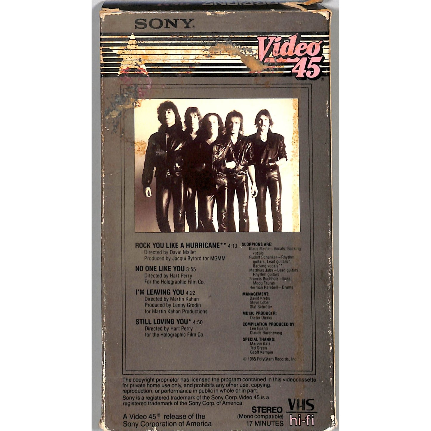 Scorpions First Sting (1995) VHS Tape Good condition