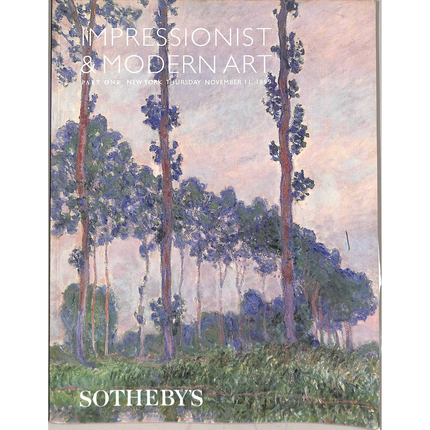Sotheby's Impressionist and Modern Art Auction Catalog November 11, 1999