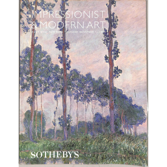 Sotheby's Impressionist and Modern Art Auction Catalog November 11, 1999
