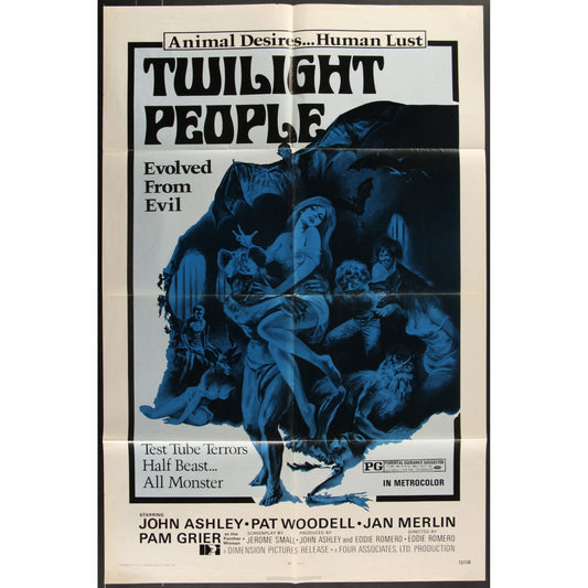 The Twilight People (1972) Original Movie Poster Folded 27x41