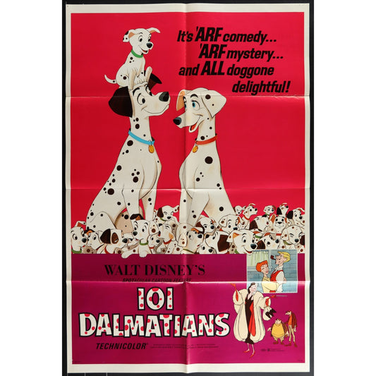 One Hundred and One Dalmatians (1961) Original Movie Poster Folded 27x41