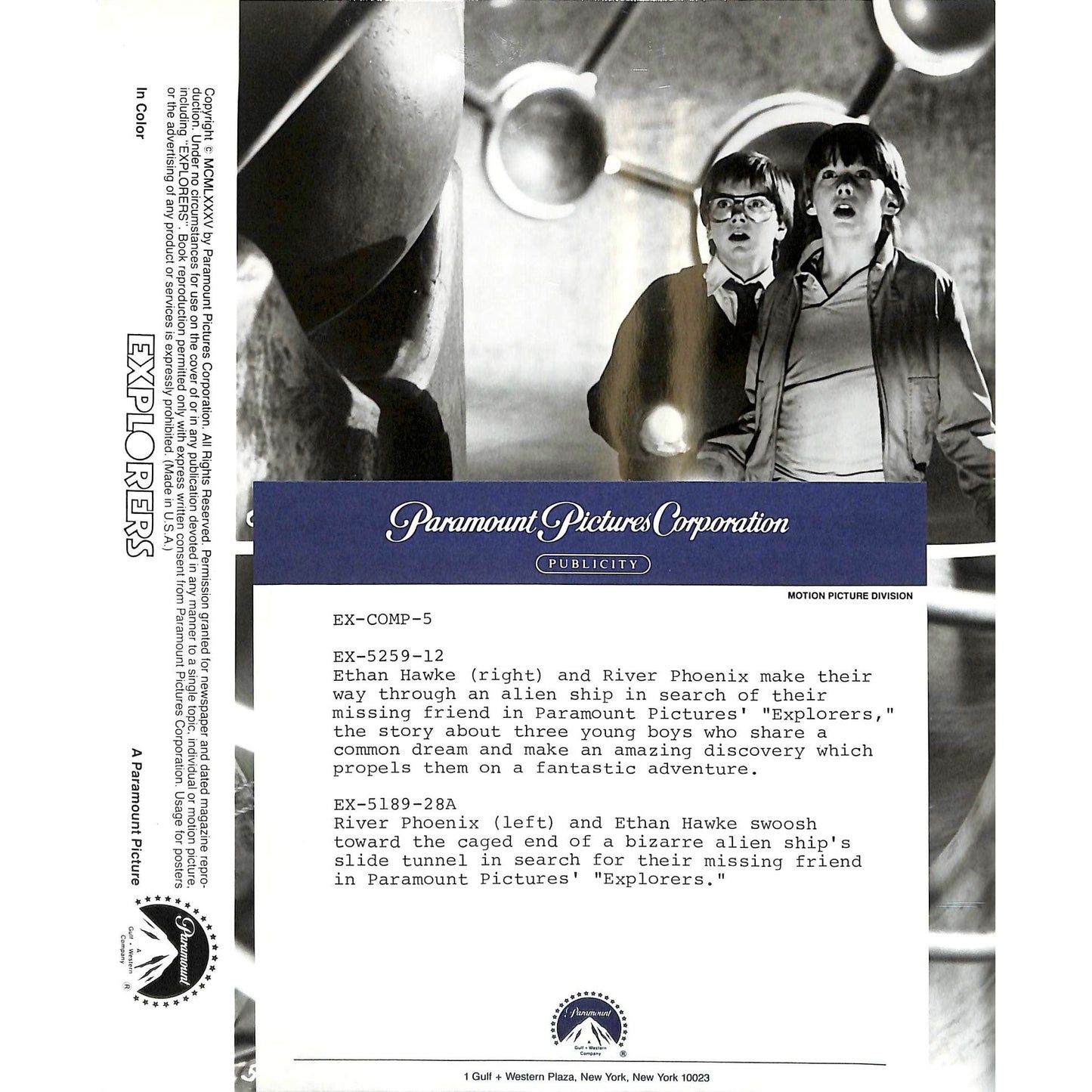 Explorers (1985) Movie Still Full Set 8x10