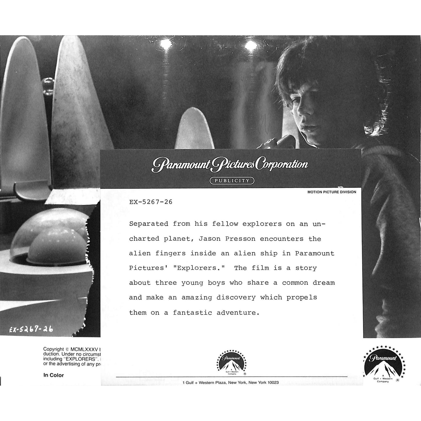 Explorers (1985) Movie Still Full Set 8x10
