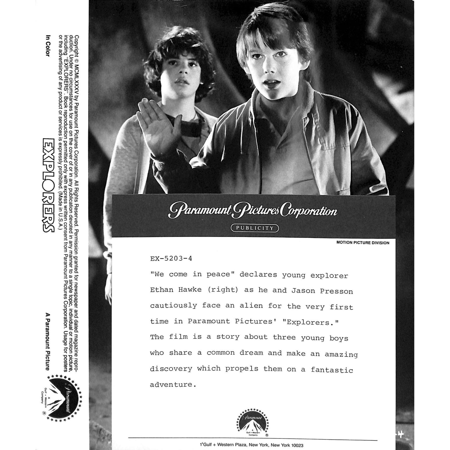 Explorers (1985) Movie Still Full Set 8x10