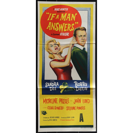 If a Man Answers (1962) Original Australian Daybill Movie Poster Folded 13x30