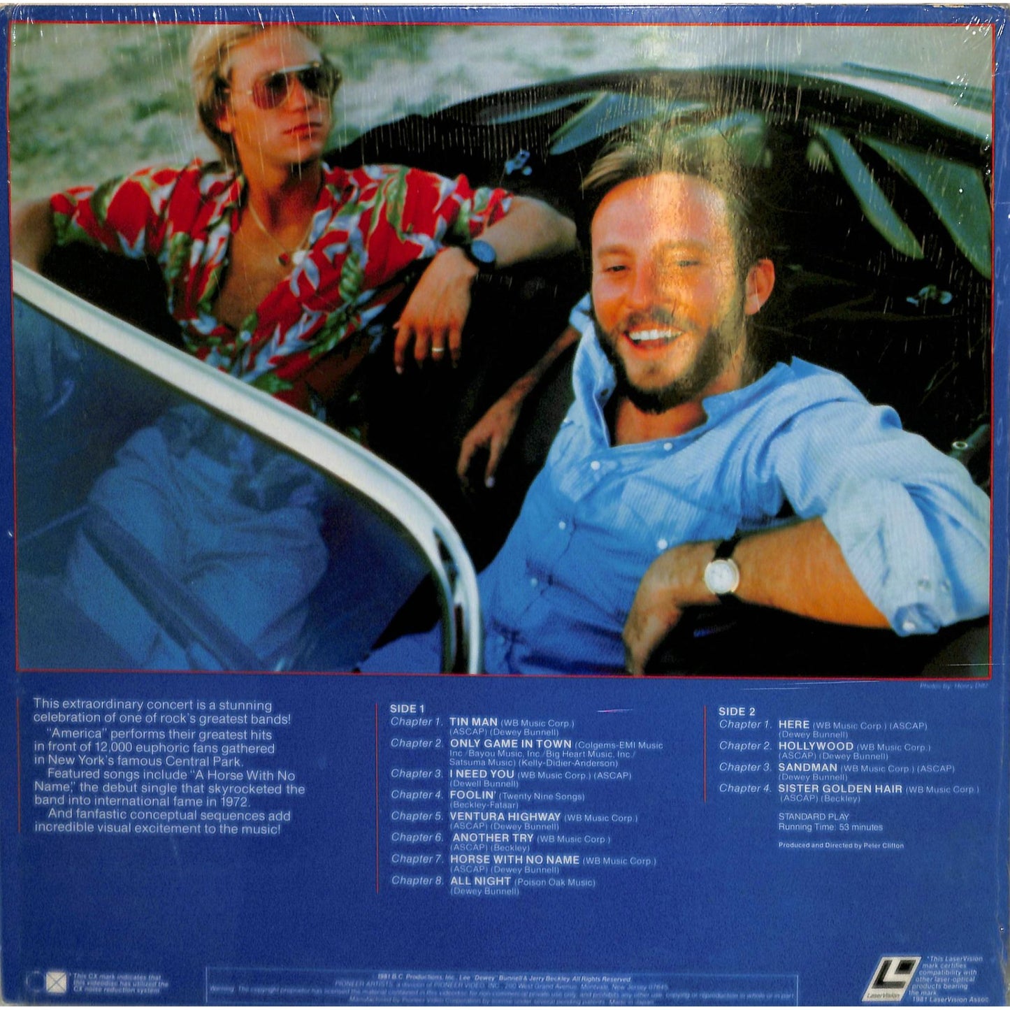 America: Live in Central Park (1979) Laserdisc