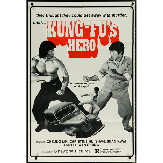 Kung-Fu's Hero (1973) Original Movie Poster Folded 27x41