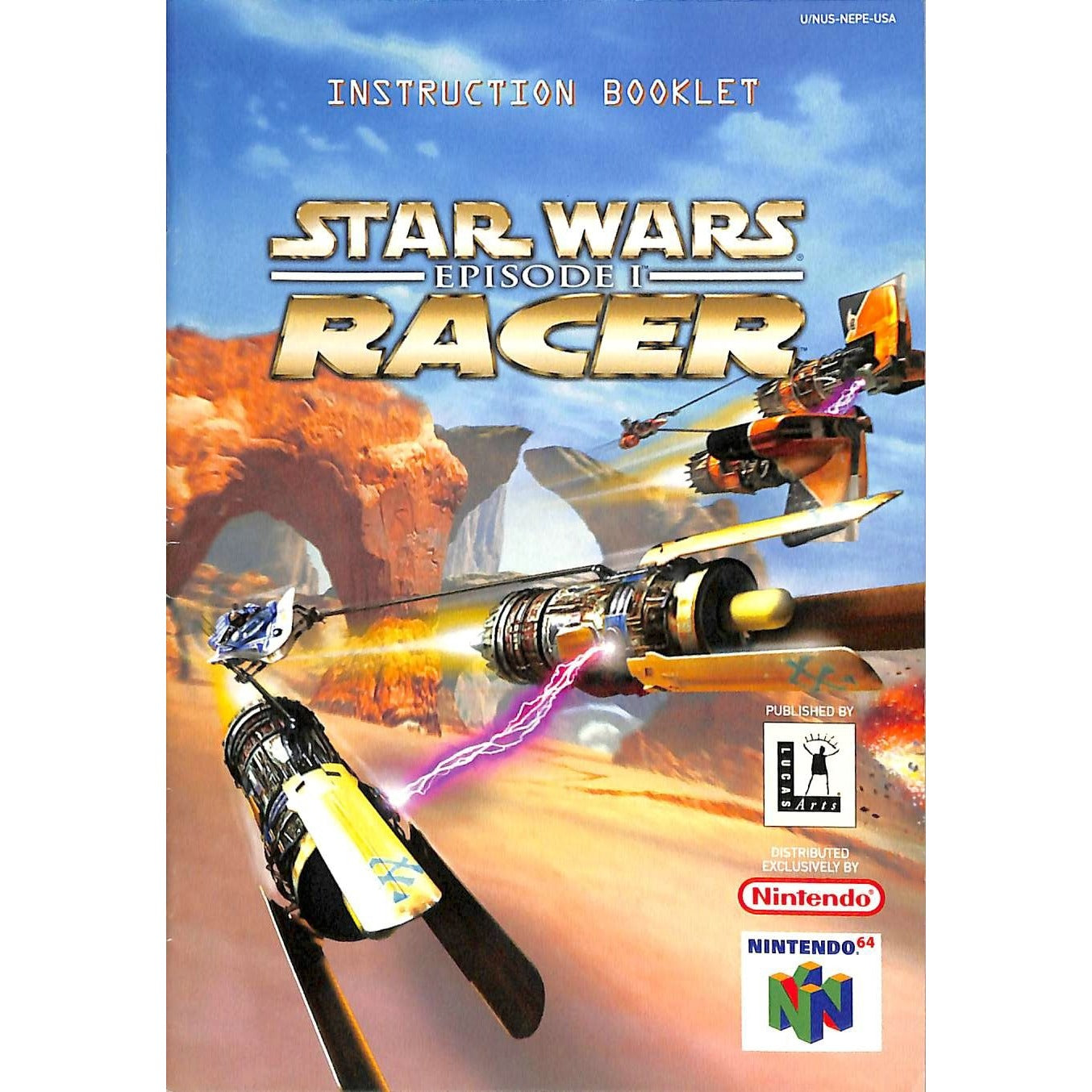 Star Wars Episode I Racer (1999) N64 Cartridge + Manual