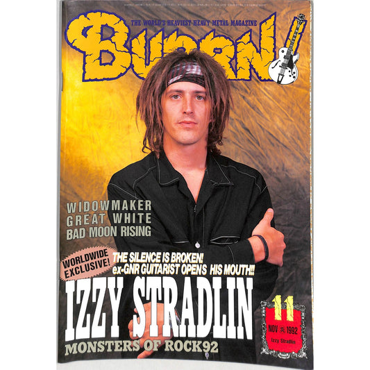 Burrn! Magazine Issue #11 November 1992 Izzy Stradlin Cover Heavy Metal Japan