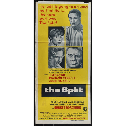 The Split (1968) Original Australian Daybill Movie Poster Folded 13x30