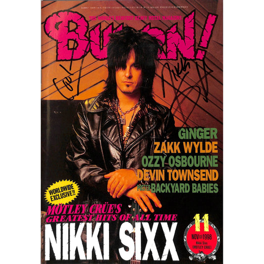 Burrn! Magazine Issue #11 November 1998 AUTOGRAPHED NIKKI SIXX COVER