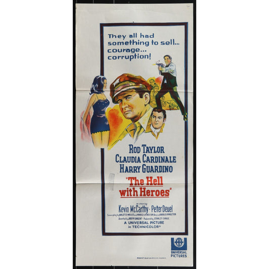 The Hell with Heroes (1968) Orig. Australian Daybill Movie Poster Folded 13x30