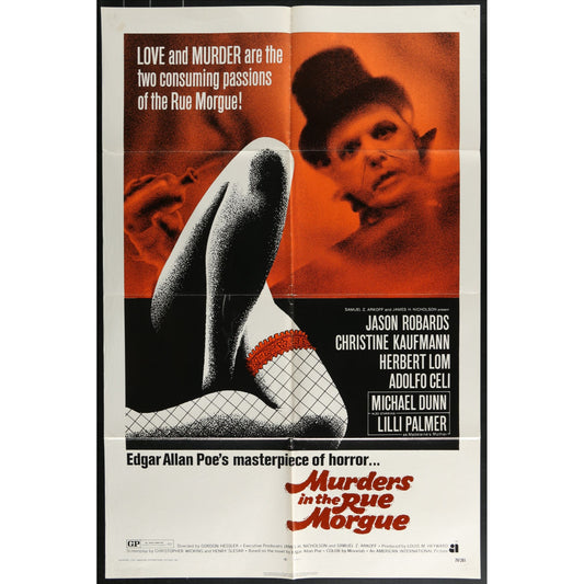 Murders in the Rue Morgue (1971) Original Movie Poster Folded 27x41
