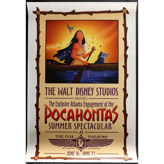 Pocahontas Summer Spectacular (1995) Original Movie Poster Rolled 27x41