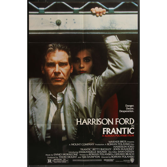 Frantic (1988) Original Movie Poster Folded 27x40.5