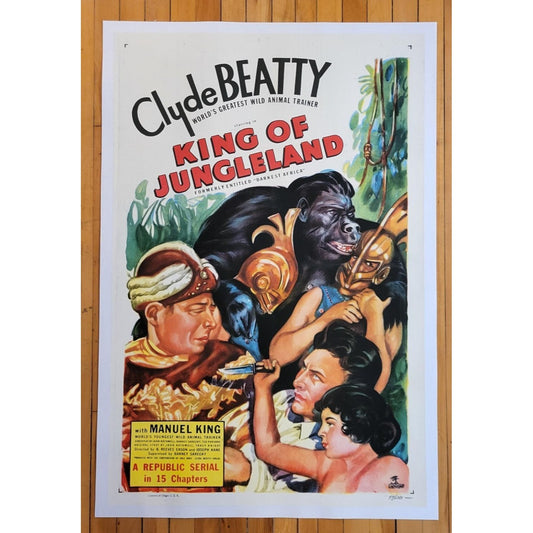 Darkest Africa (1936) Linenbacked Restored Republic Serial Poster 27.25x41