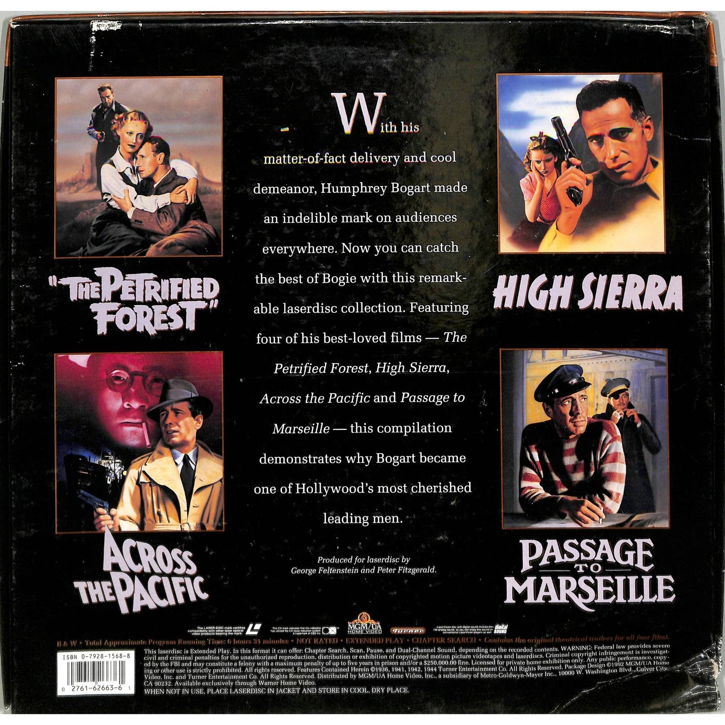 The Bogart Collection Box Set 4 (1992) Laserdisc Video