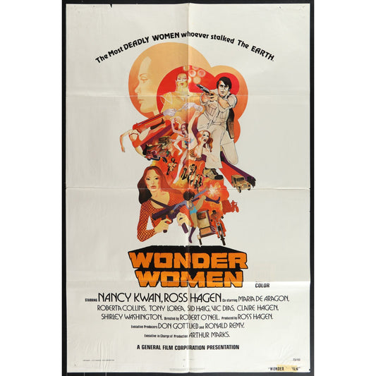 Wonder Women (1973) Original Movie Poster Folded 27x41