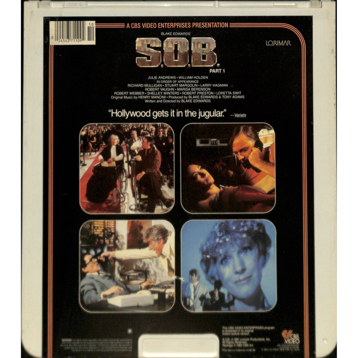 S.O.B. Part 1 & 2 (1981) Vintage RCA CED Videodiscs TESTED WORKING
