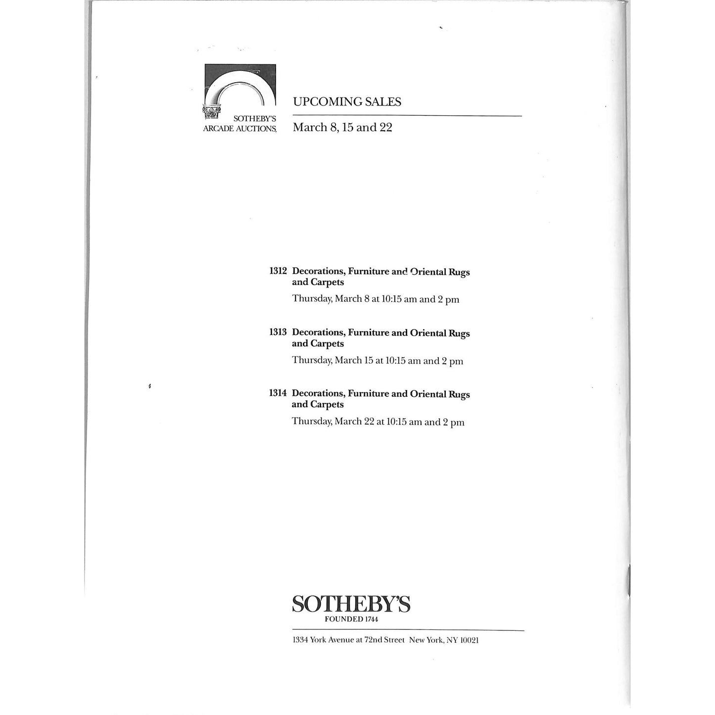 Sotheby's Modern & Contemporary Art Auction Catalog February 21, 1990