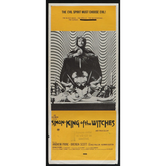 Simon, King of the Witches (1971) Original Australian Daybill Poster 13x30