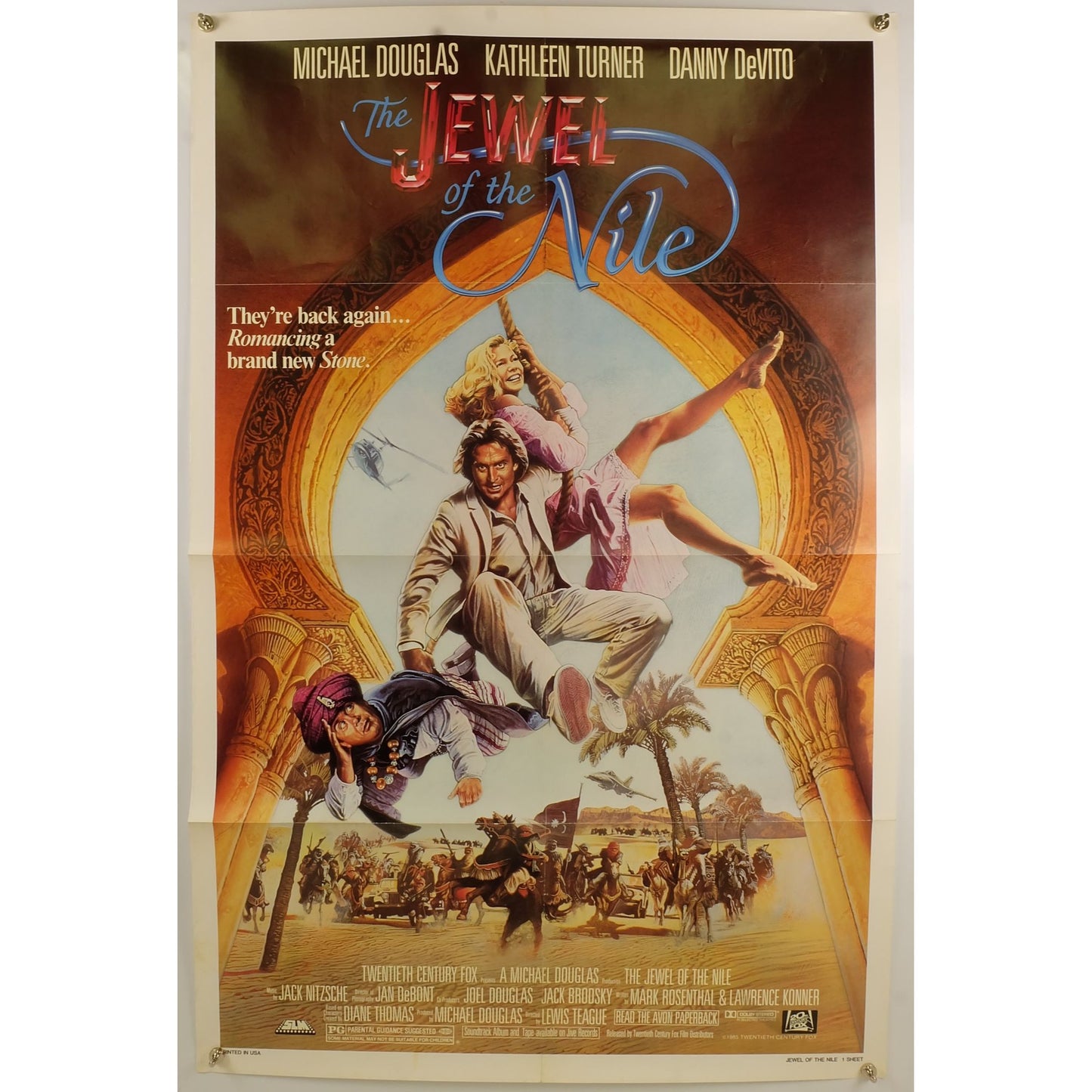 The Jewel of the Nile (1985) Original Movie Poster Folded 27x41
