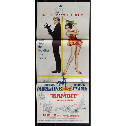 Gambit (1966) Original Australian Daybill Movie Poster Folded 13x30