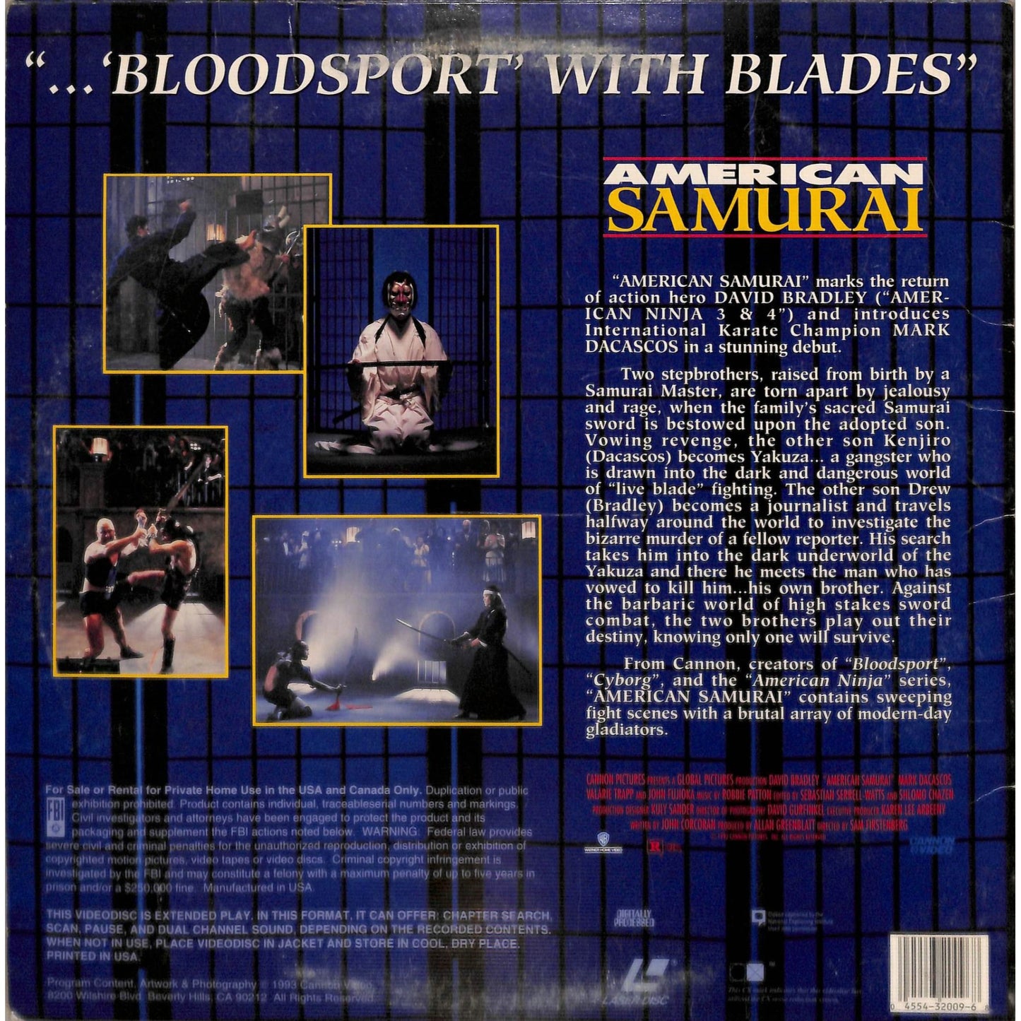 American Samurai (1992) Laserdisc
