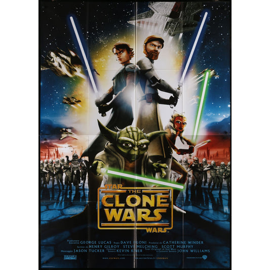 Star Wars: The Clone Wars (2008) Original Italian Two-panel Movie Poster 55x78