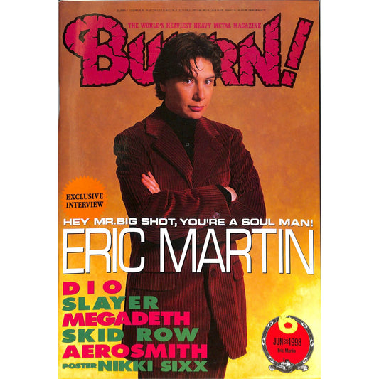 Burrn! Magazine Issue #6 June 1998 Eric Martin Cover Heavy Metal Japan