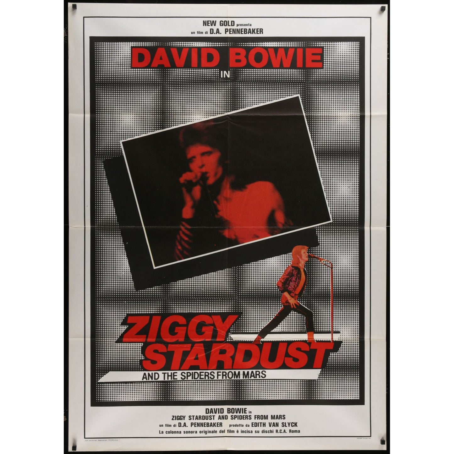 Ziggy Stardust & the Spiders from Mars(1973)Original Folded Italian Movie Poster