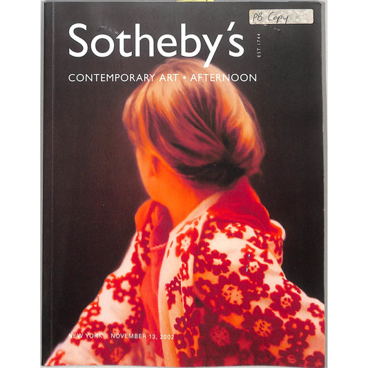 Sotheby's Contemporary Art Part 2 Auction Catalog November 13, 2002