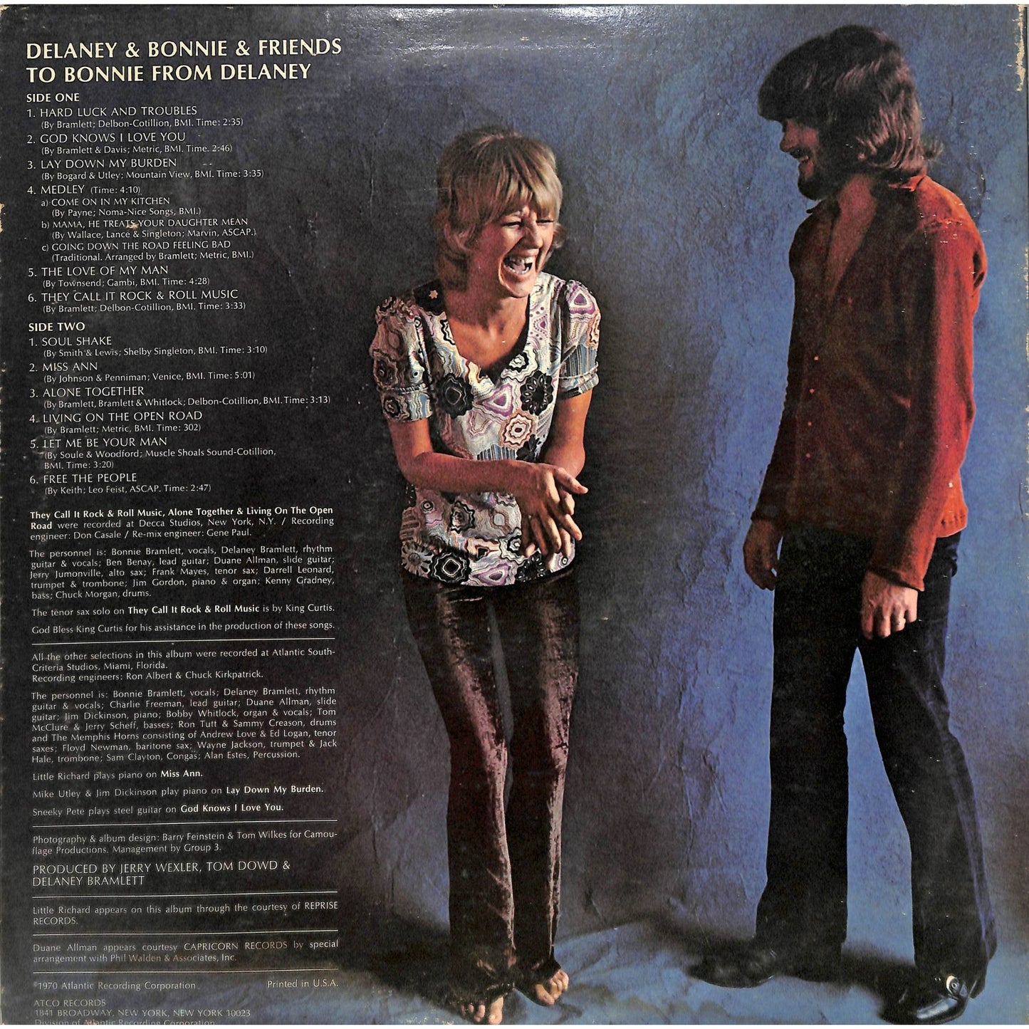 Delaney & Bonnie & Friends - To Bonnie from Delaney (1970) Promo Vinyl Record