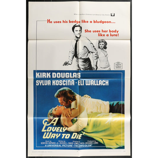 A Lovely Way to Die (1968) Original Movie Poster Folded 27x41